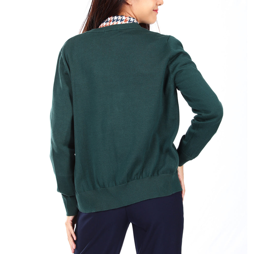 Women's long-sleeved cardigan, model WKCR701W9GRE0 Regular Fit, green