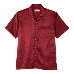 Guy Laroche Long-sleeved pajamas, short sleeves, satin fabric, printed stripes (JPP7911R2)