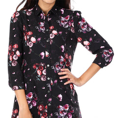 Women's long-sleeved dress, model WDCA610W9BLE0 Regular Fit, black