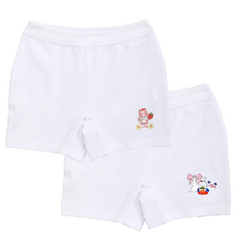 LITTLE WACOAL BOXER underwear for girls, white, pack of 2, mixed styles, sizes XS-XL 