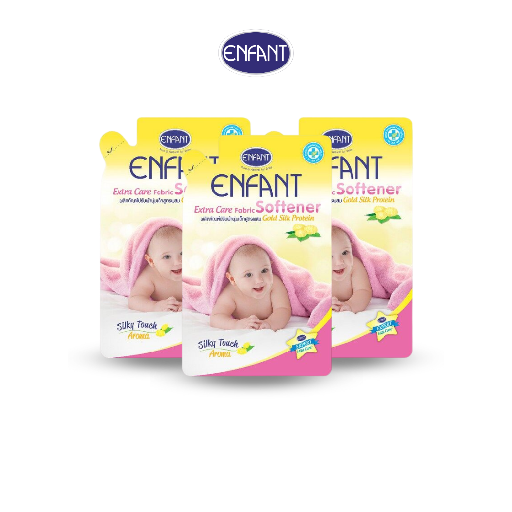 Enfant Extra Care Fabric Softener Gold Silk Protein Fabric softener for newborns and sensitive skin, formula mixed with Gold Silk Protein 700 ml. 1 pack/3 sachets