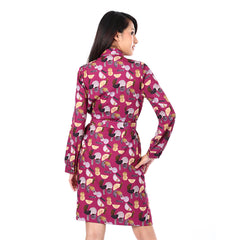 Women's long-sleeved dress, model WDCA606W9PIE0 Regular Fit, pink